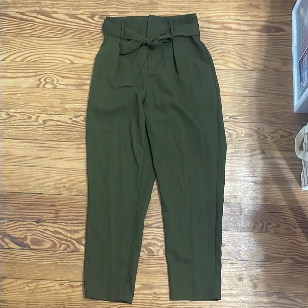 Windsor Olive Green High-Waisted Pants